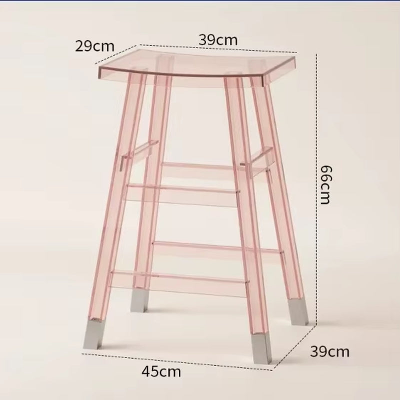 Transparent Acrylic Bar Stool Cashier Chair Milk Tea Shop High Stool Island High Dining Chair Coffee Shop Negotiation Chairs