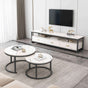 Emilia TV Cabinet & 2In1 Coffee Table Set Luxury Marble Look Wood Bronze Storage