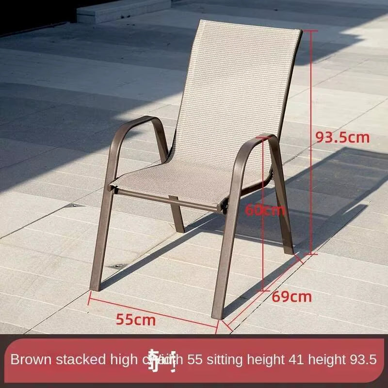 2Pcs High Back Garden Chairs Nordic Waterproof Comfortable Dining Garden Chairs Back Italian Style Mueble Jardin Furniture