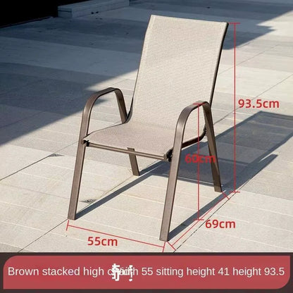 2Pcs High Back Garden Chairs Nordic Waterproof Comfortable Dining Garden Chairs Back Italian Style Mueble Jardin Furniture