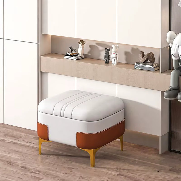 Nordic Storage Ottoman Bench Large Capacity Changing Shoes Stool Organizer Box Comfortable Footrest Ottoman Sofa Bench Doorstep