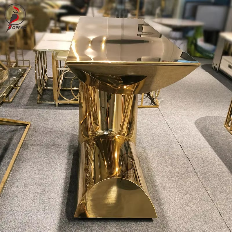 Entrance Hall Cabinet, Entrance Cabinet, Stainless Steel Rock Slab Entrance Table, Bright Entrance Platform