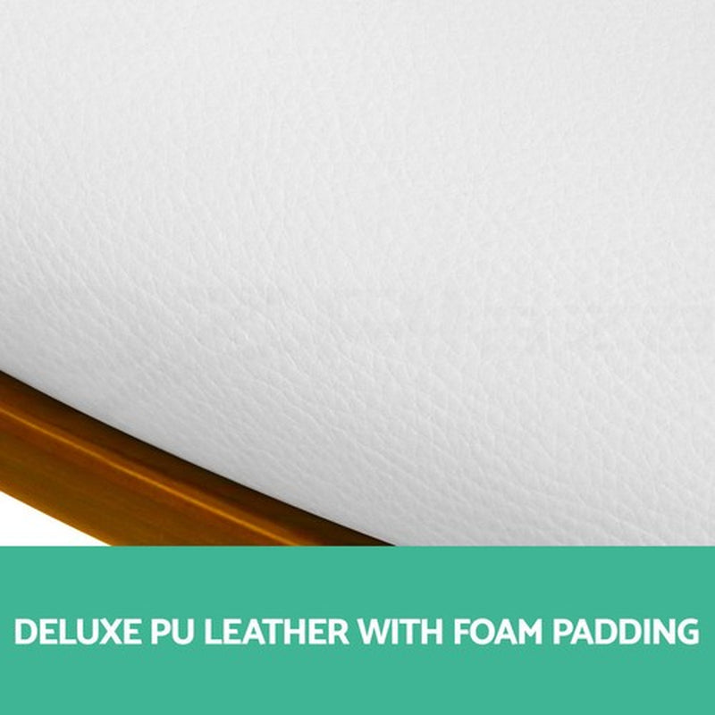 Artiss 2X Bar Stools Kitchen Counter Stool Gas Lift Leather W/Armrest White