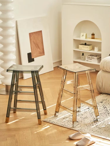 Transparent Acrylic Bar Stool Cashier Chair Milk Tea Shop High Stool Island High Dining Chair Coffee Shop Negotiation Chairs