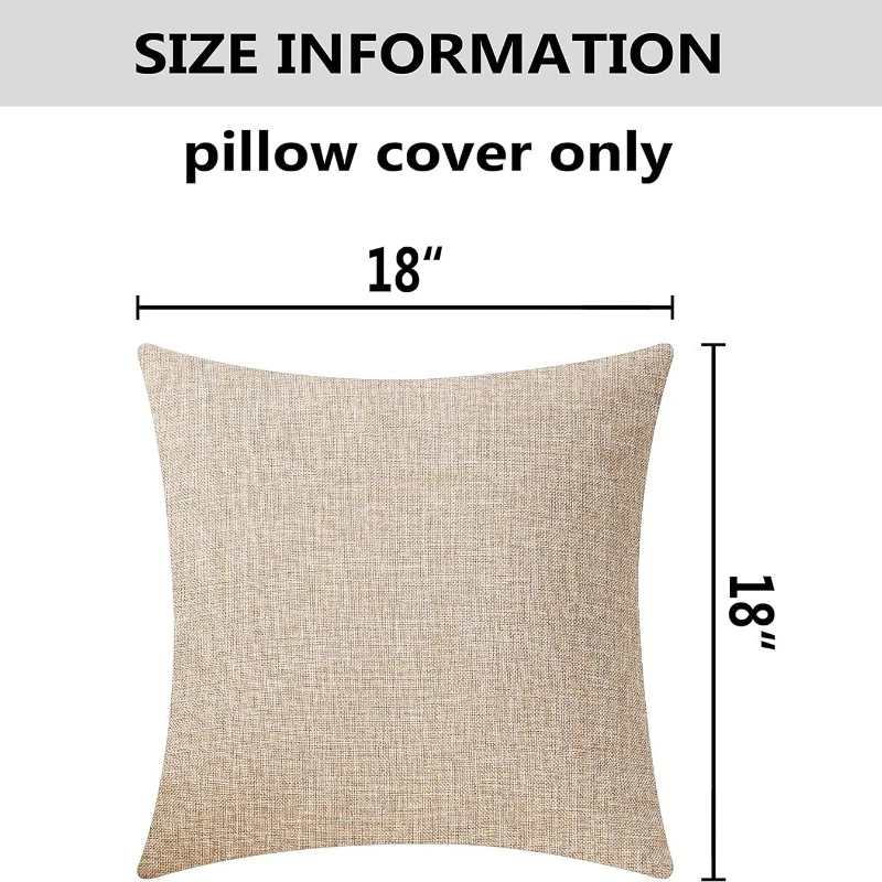 2Pcs Set Linen Pillow Covers 18X18Inch Burlap Beige Throw Pillows Cover for Couch Living Room Bench Patio Floor Linen Home Decor