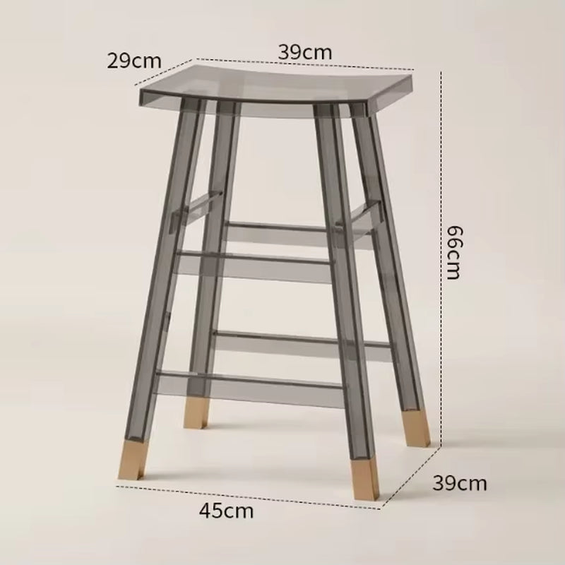 Transparent Acrylic Bar Stool Cashier Chair Milk Tea Shop High Stool Island High Dining Chair Coffee Shop Negotiation Chairs