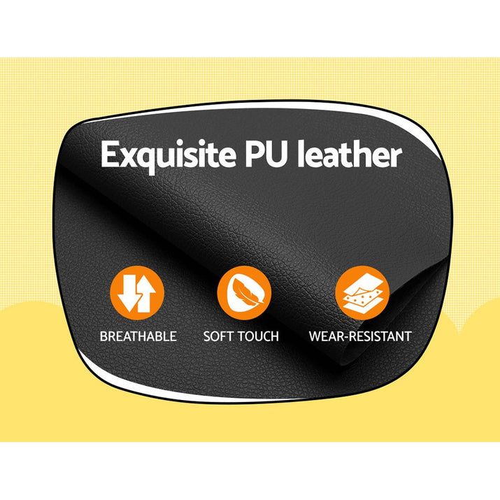 Keezi Kids Recliner Chair PU Leather Sofa Lounge Couch Children Armchair Black