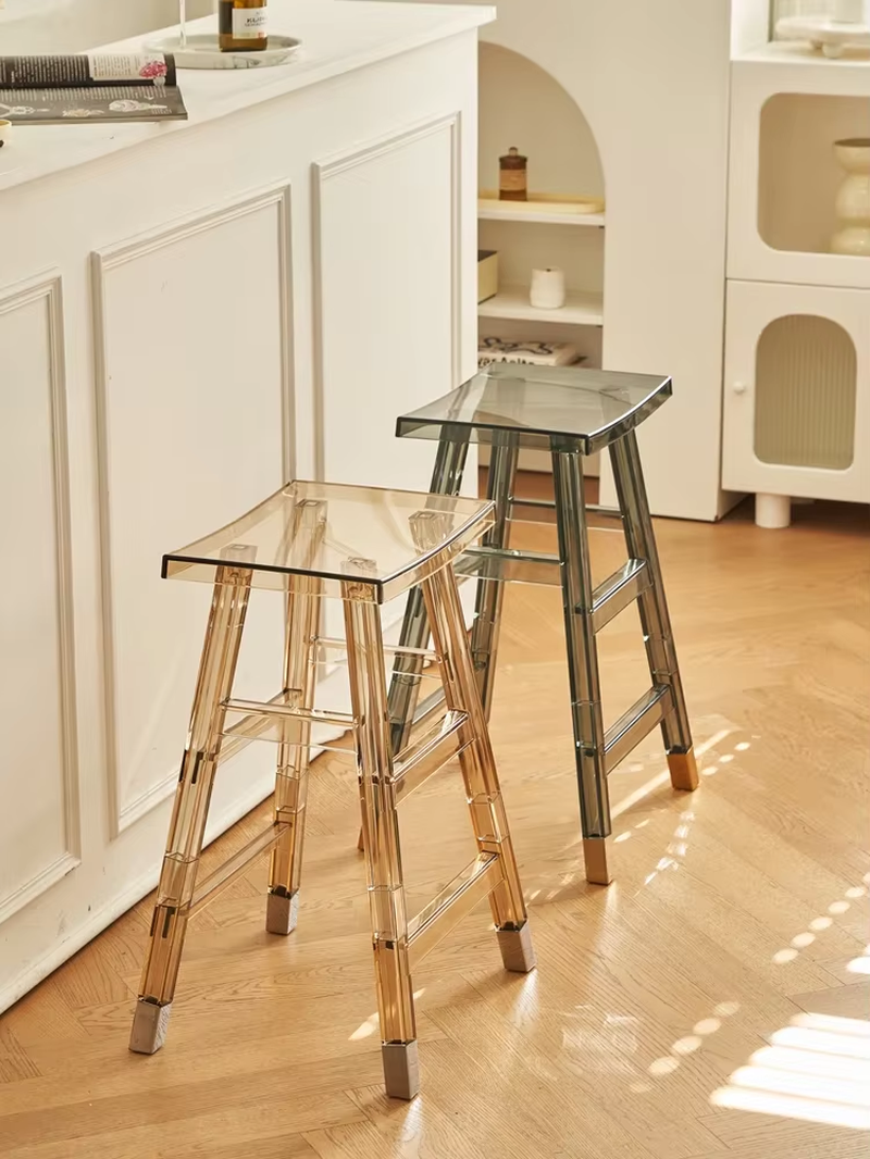 Transparent Acrylic Bar Stool Cashier Chair Milk Tea Shop High Stool Island High Dining Chair Coffee Shop Negotiation Chairs