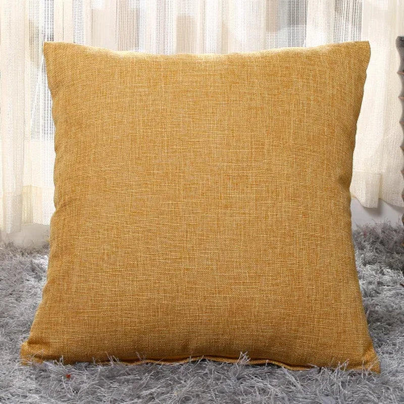 2Pcs Set Linen Pillow Covers 18X18Inch Burlap Beige Throw Pillows Cover for Couch Living Room Bench Patio Floor Linen Home Decor