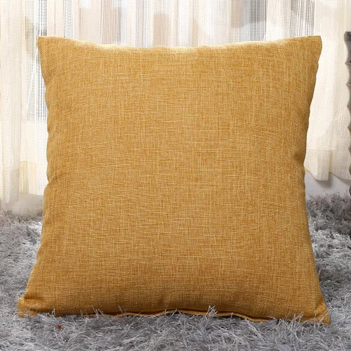 2Pcs Set Linen Pillow Covers 18X18Inch Burlap Beige Throw Pillows Cover for Couch Living Room Bench Patio Floor Linen Home Decor