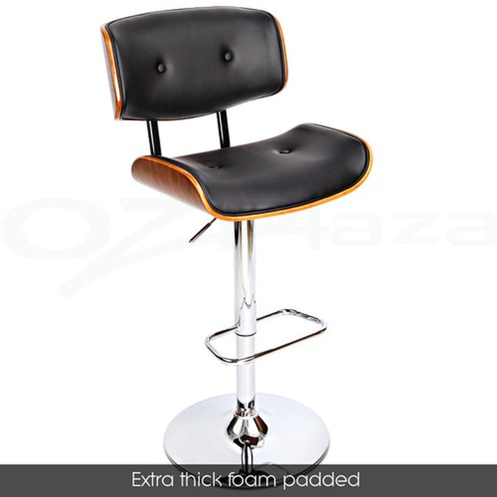 Artiss 2X Bar Stools Kitchen Dining Chairs Gas Lift Stool Leather Black