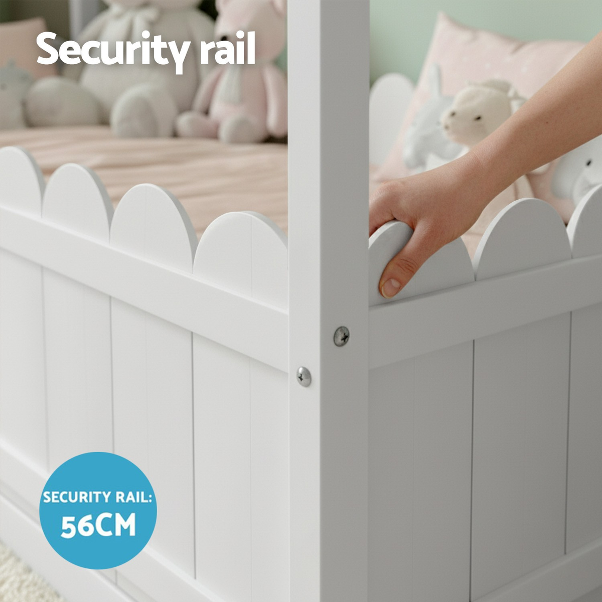 Artiss Bed Frame Kids Timber Single Wooden Mattress Base House Platform White