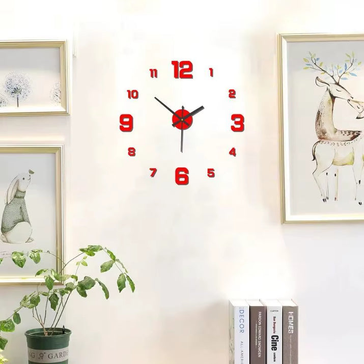 Creative Frameless DIY Wall Clock Wall Decal Home Silent Clock Living Room Office Wall Decoration
