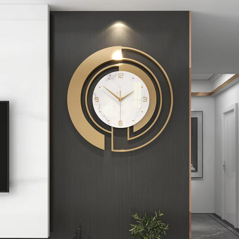 Nordic Light Luxury Metal Wall Clock Fashion Design Large Home Decoration Pendant Clock Hotel Living Room Wall Hanging Clock