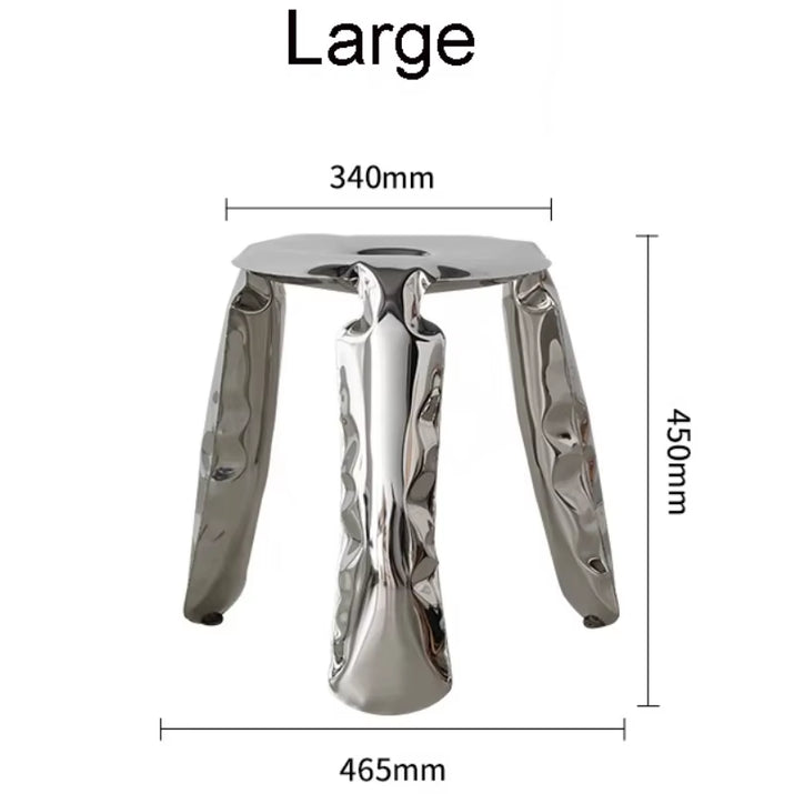 Living Room Modern Footrest Interior round Luxury Art Stainless Steel Balloon Stool Metal Three-Legged Design Low Stool Ottomans