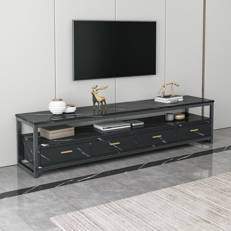 Emilia TV Cabinet & 2In1 Coffee Table Set Luxury Marble Look Wood Bronze Storage