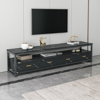 Emilia TV Cabinet & 2In1 Coffee Table Set Luxury Marble Look Wood Bronze Storage