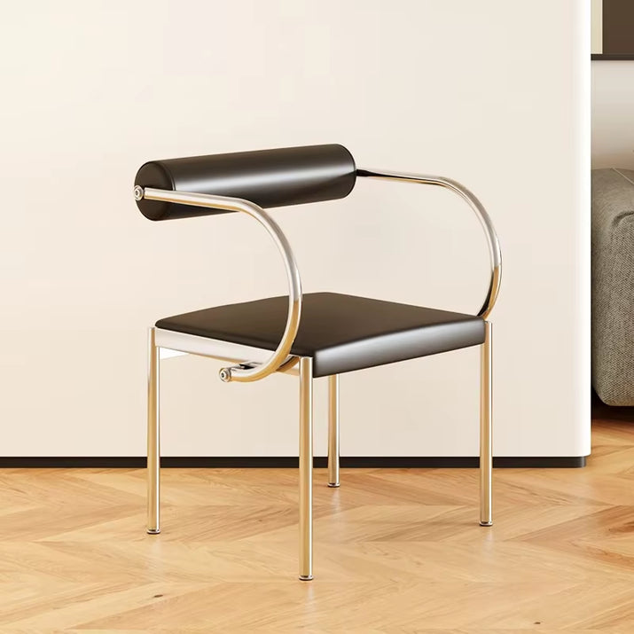 Art Design Simple Dining Chair, Retro Style, Stainless Steel Internet Celebrity Makeup Chair, Living Room Shop Decoration Chair