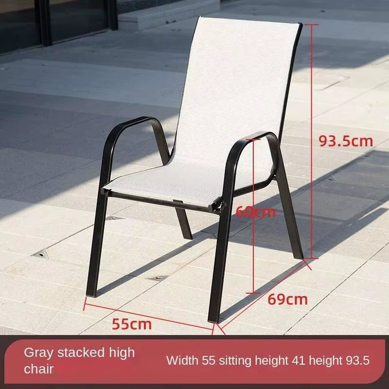 2Pcs High Back Garden Chairs Nordic Waterproof Comfortable Dining Garden Chairs Back Italian Style Mueble Jardin Furniture