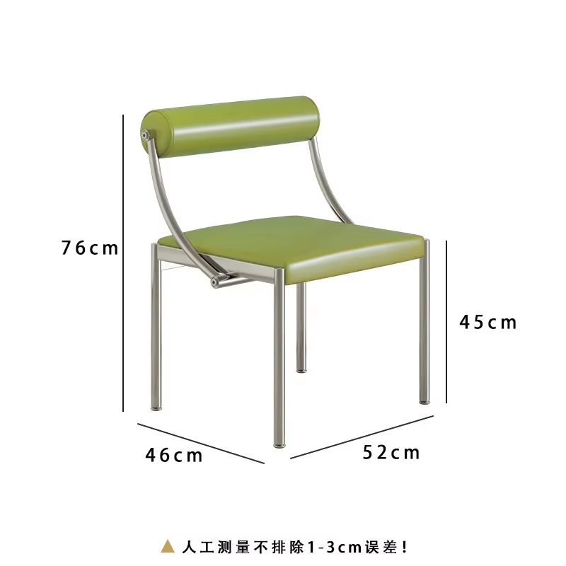 Art Design Simple Dining Chair, Retro Style, Stainless Steel Internet Celebrity Makeup Chair, Living Room Shop Decoration Chair