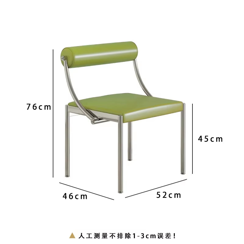 Art Design Simple Dining Chair, Retro Style, Stainless Steel Internet Celebrity Makeup Chair, Living Room Shop Decoration Chair
