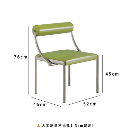 Art Design Simple Dining Chair, Retro Style, Stainless Steel Internet Celebrity Makeup Chair, Living Room Shop Decoration Chair