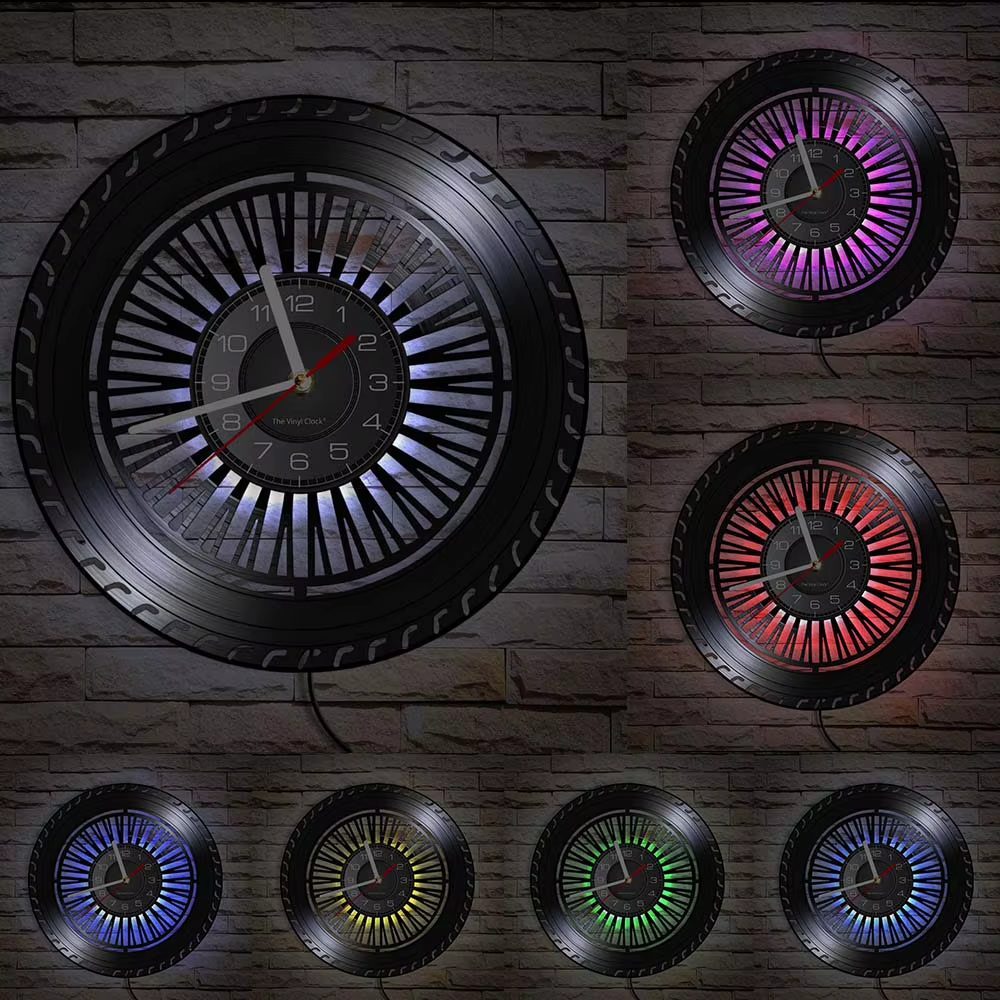 Auto Repair Shop Wall Sign Decorative Modern Wall Clock Car Mechanic Service Workshop Vinyl Record Clock Garage Repairman Gift