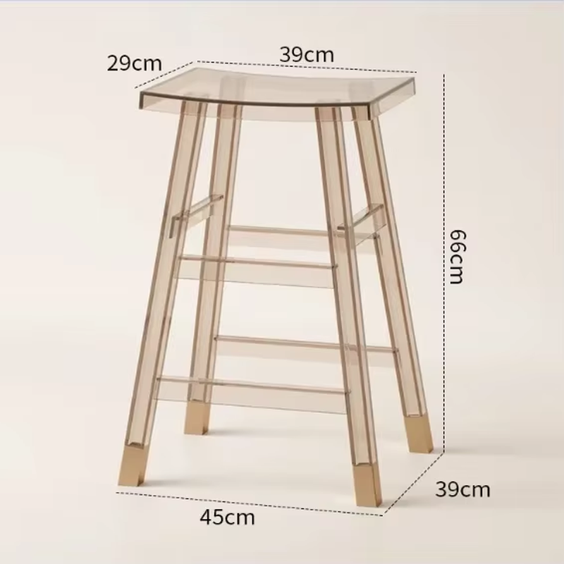 Transparent Acrylic Bar Stool Cashier Chair Milk Tea Shop High Stool Island High Dining Chair Coffee Shop Negotiation Chairs