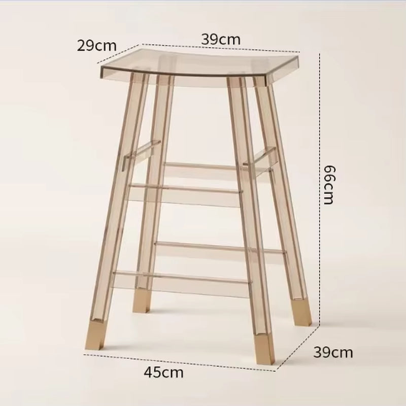 Transparent Acrylic Bar Stool Cashier Chair Milk Tea Shop High Stool Island High Dining Chair Coffee Shop Negotiation Chairs