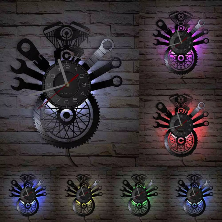 Auto Repair Shop Wall Sign Decorative Modern Wall Clock Car Mechanic Service Workshop Vinyl Record Clock Garage Repairman Gift