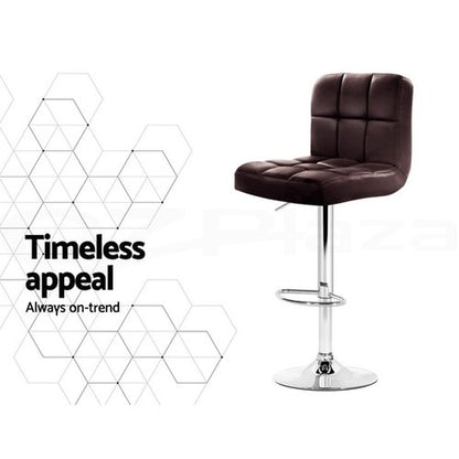 Artiss 4X Bar Stools Kitchen Dining Chairs Counter Stool Gas Lift Leather Brown