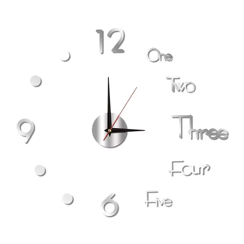 3D Wall Clock Luminous Frameless Wall Clocks DIY Digital Clock Stickers Silent Clock for Home Living Room Decor
