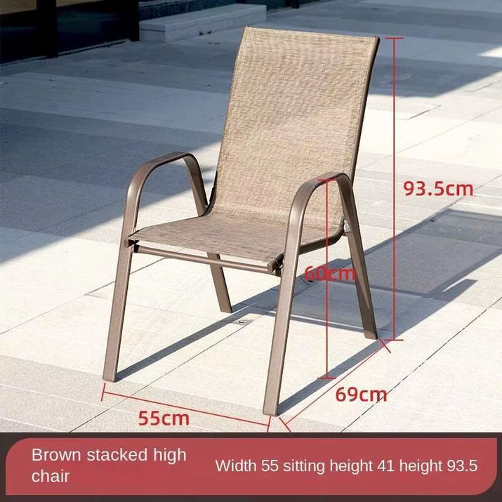 2Pcs High Back Garden Chairs Nordic Waterproof Comfortable Dining Garden Chairs Back Italian Style Mueble Jardin Furniture