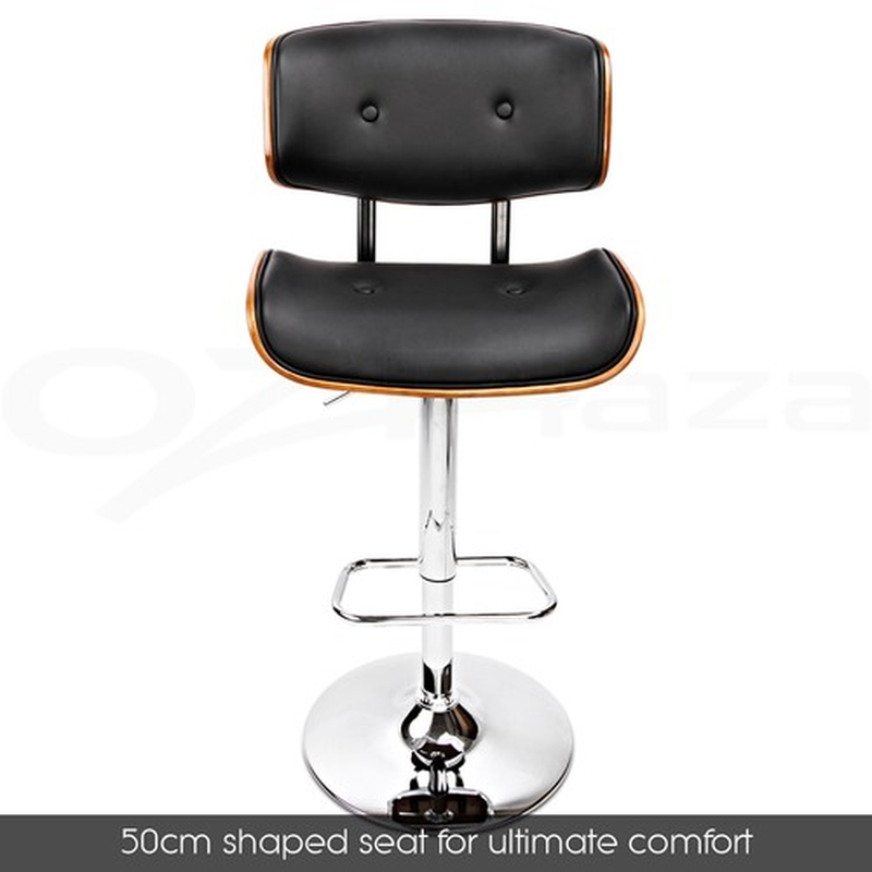 Artiss 2X Bar Stools Kitchen Dining Chairs Gas Lift Stool Leather Black