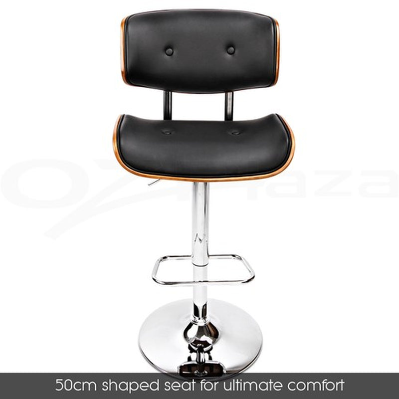 Artiss 2X Bar Stools Kitchen Dining Chairs Gas Lift Stool Leather Black