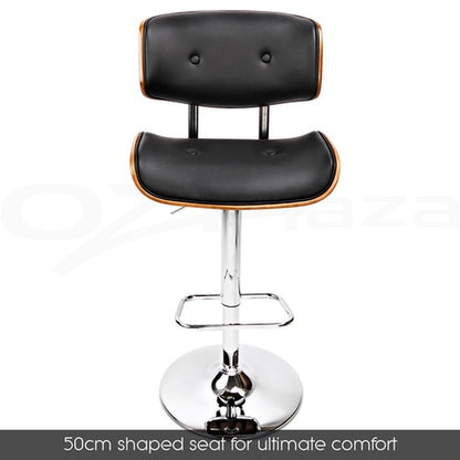 Artiss 2X Bar Stools Kitchen Dining Chairs Gas Lift Stool Leather Black