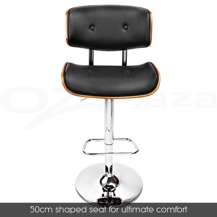 Artiss 2X Bar Stools Kitchen Dining Chairs Gas Lift Stool Leather Black