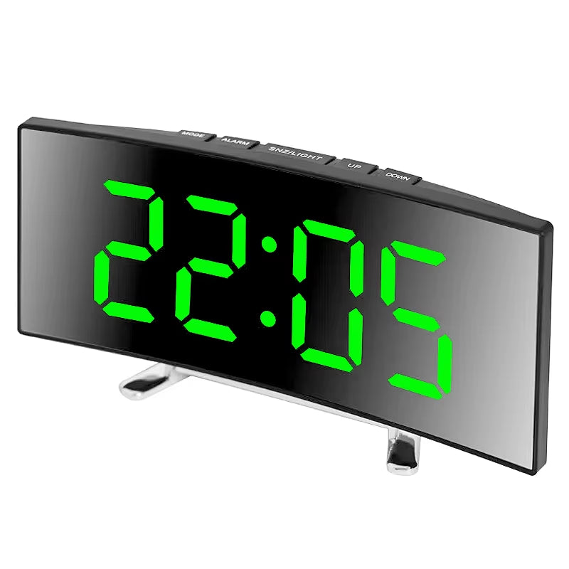Electronic Alarm Clock Noiseless Design Digital LED Large Display Mirror Electronic Clock Digital Alarm Clock LED Mirror Clocks