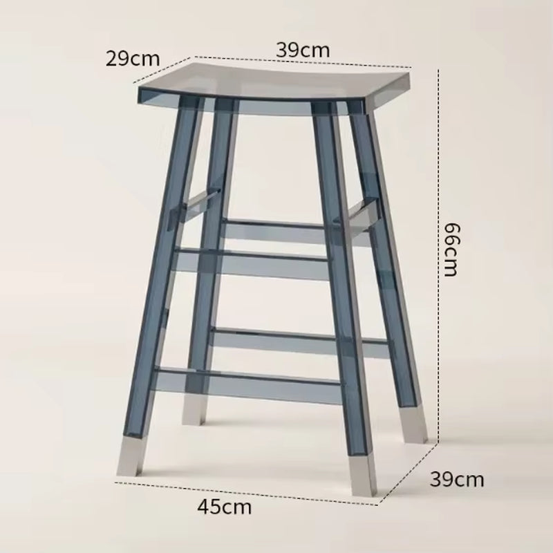 Transparent Acrylic Bar Stool Cashier Chair Milk Tea Shop High Stool Island High Dining Chair Coffee Shop Negotiation Chairs