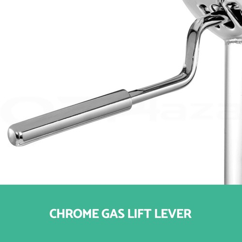 Artiss 2X Bar Stools Kitchen Counter Stool Gas Lift Leather W/Armrest White