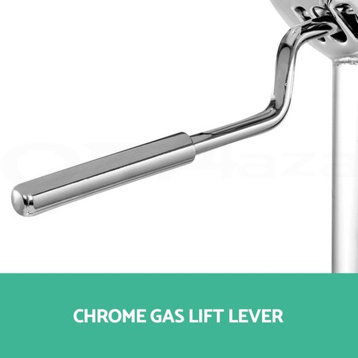 Artiss 2X Bar Stools Kitchen Counter Stool Gas Lift Leather W/Armrest White