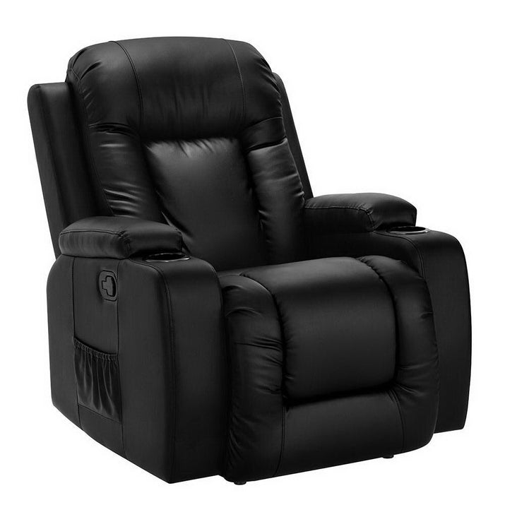 Artiss Recliner Chair Electric Massage Chairs Leather Lounge Sofa Heated Black