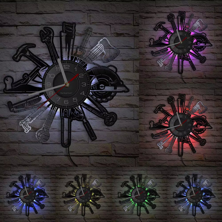 Auto Repair Shop Wall Sign Decorative Modern Wall Clock Car Mechanic Service Workshop Vinyl Record Clock Garage Repairman Gift