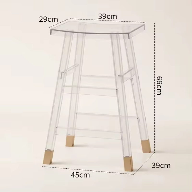 Transparent Acrylic Bar Stool Cashier Chair Milk Tea Shop High Stool Island High Dining Chair Coffee Shop Negotiation Chairs