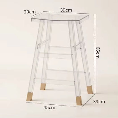 Transparent Acrylic Bar Stool Cashier Chair Milk Tea Shop High Stool Island High Dining Chair Coffee Shop Negotiation Chairs