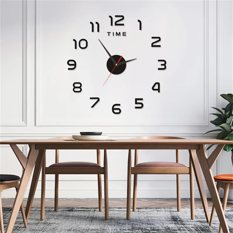 3D Wall Clock Luminous Frameless Wall Clocks DIY Digital Clock Stickers Silent Clock for Home Living Room Decor