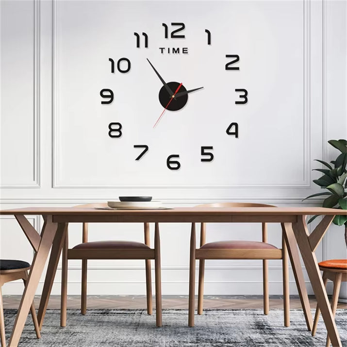3D Wall Clock Luminous Frameless Wall Clocks DIY Digital Clock Stickers Silent Clock for Home Living Room Decor