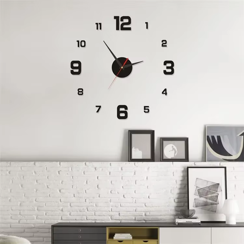 3D Wall Clock Luminous Frameless Wall Clocks DIY Digital Clock Stickers Silent Clock for Home Living Room Decor