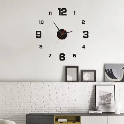 3D Wall Clock Luminous Frameless Wall Clocks DIY Digital Clock Stickers Silent Clock for Home Living Room Decor