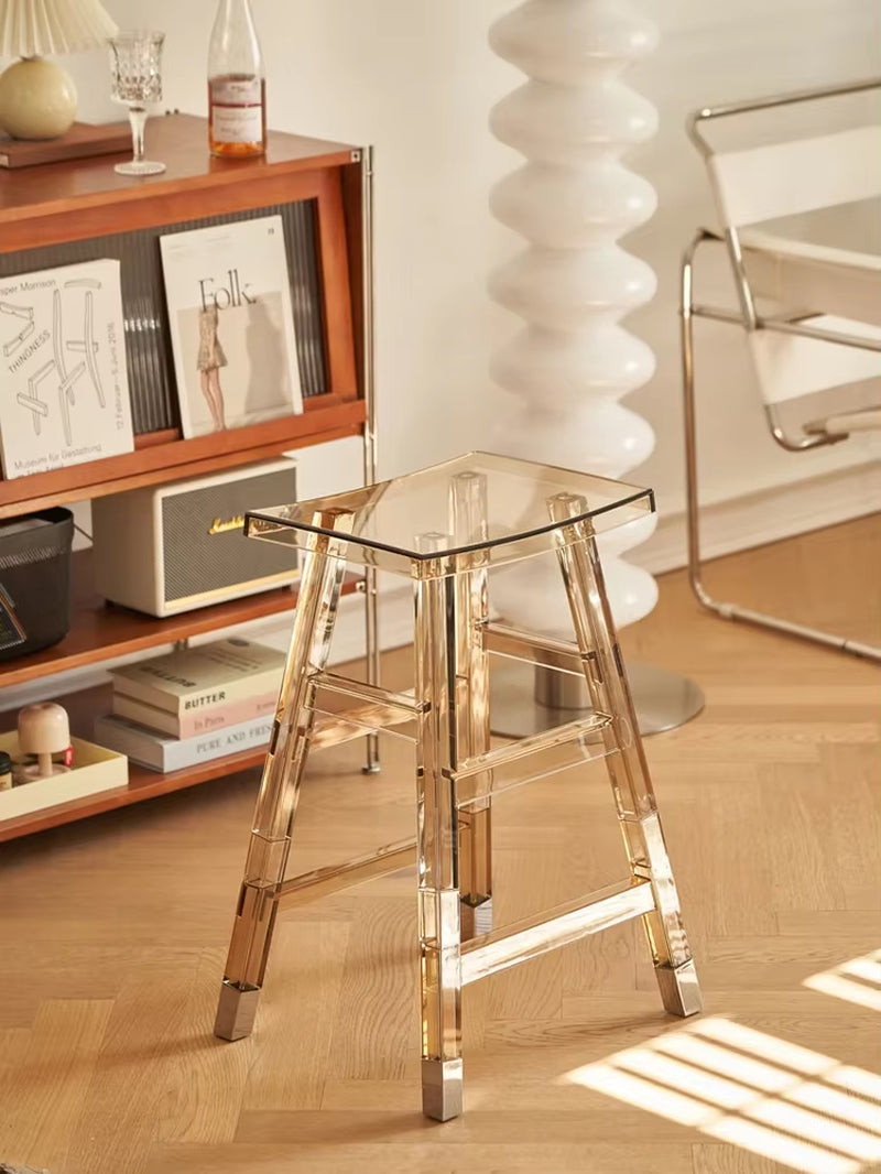 Transparent Acrylic Bar Stool Cashier Chair Milk Tea Shop High Stool Island High Dining Chair Coffee Shop Negotiation Chairs